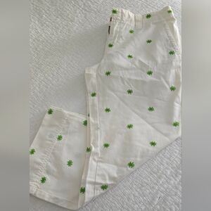 LILLY Pulitzer Cropped Pants embroidered Crabs Size 4